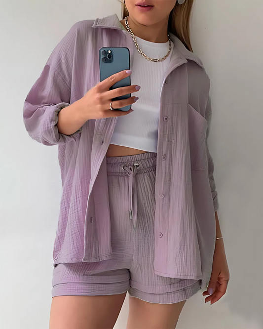 Elowen™ | Strukturierter Button Co-Ord Set