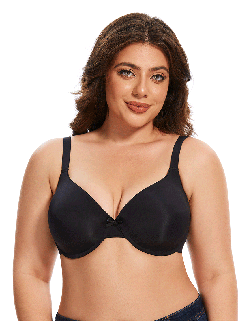 Losha Curvy Leicht gepolsterter T-Shirt BH – Schwarz