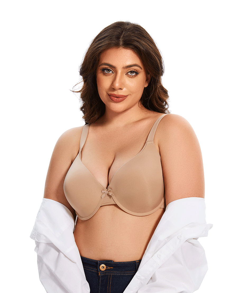 Losha Curvy Leicht gepolsterter T-Shirt BH – Beige