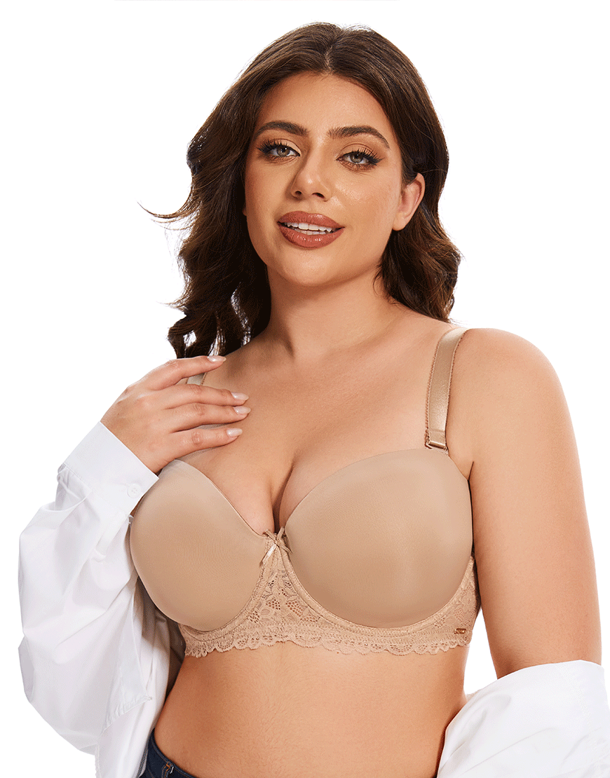 Losha Curvy Leicht gepolsterter trägerloser Bügel-BH – Hautfarbe