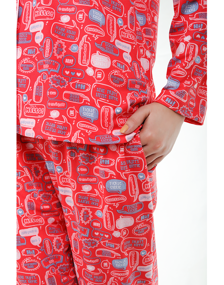 Siesta Hemd- und Pyjama-Set mit Pfirsich-Optik – Rosa