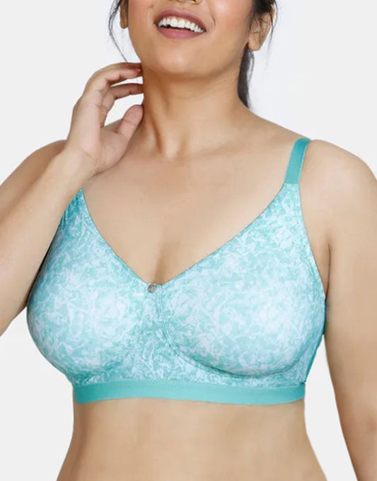 Losha True Curve doppellagiger, bügelloser BH mit voller Abdeckung und super Unterstützung – Grün Print
