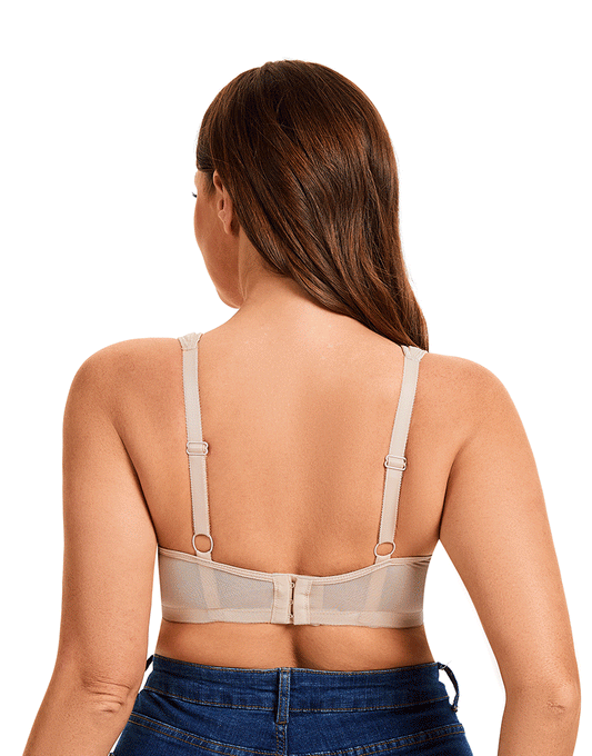Plus Quattro Support Full-Coverage Wirefree BH mit seitlichen Formungseinsätzen und gepolsterten Trägern - TOASTED ALMOND