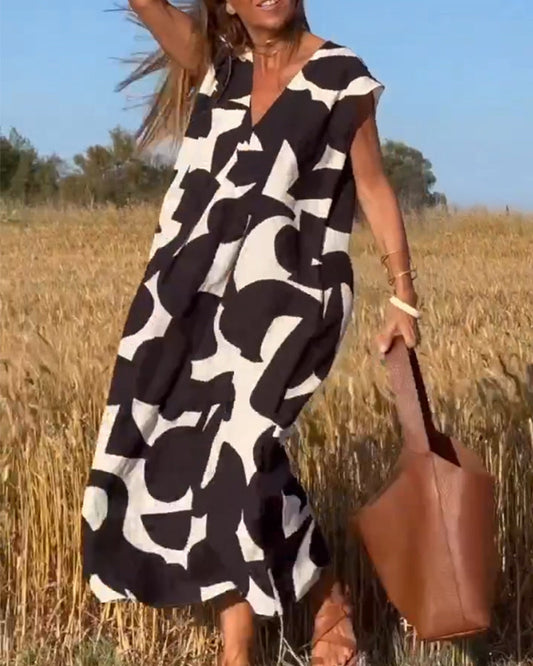 Sophia™ | Kleid mit Print und V-Ausschnitt