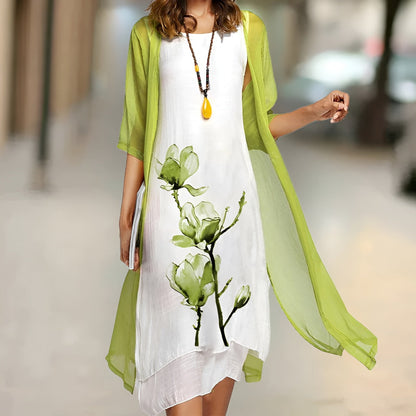 Nova™ | Elegantes Kleid & Cardigan Set