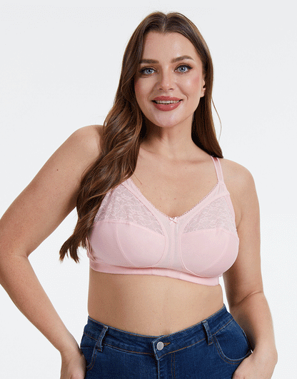 Plus Quattro Support Full-Coverage Wirefree BH mit seitlichen Formungseinsätzen - QUARTZ PINK