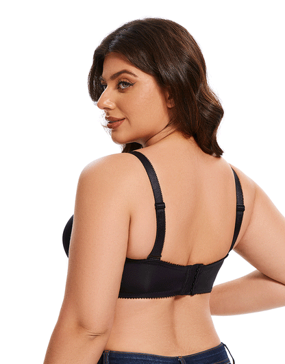 Losha Curvy Leicht gepolsterter trägerloser Bügel-BH – Schwarz
