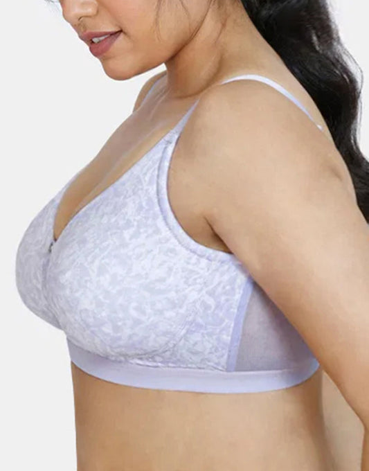 Losha True Curve doppellagiger, bügelloser BH mit voller Abdeckung und super Unterstützung – Lila Print