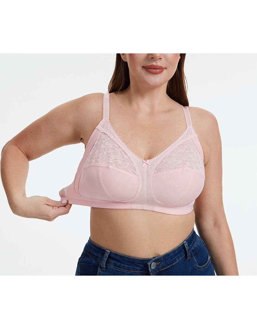 Plus Quattro Support Full-Coverage Wirefree BH mit seitlichen Formungseinsätzen - QUARTZ PINK