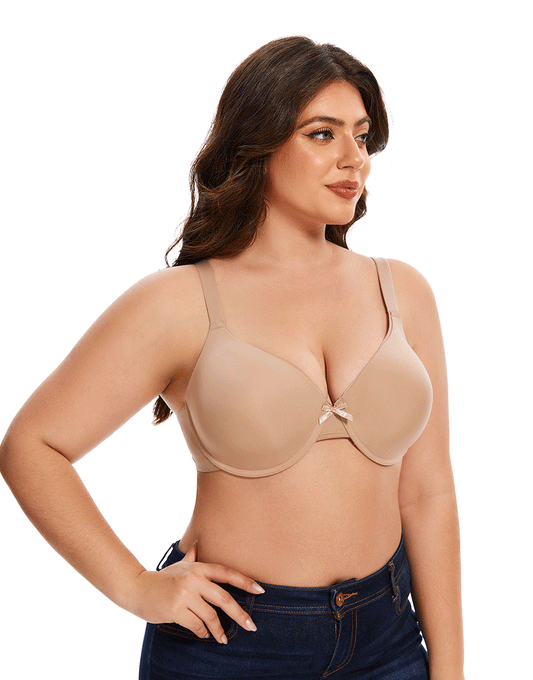 Losha Curvy Leicht gepolsterter T-Shirt BH – Beige