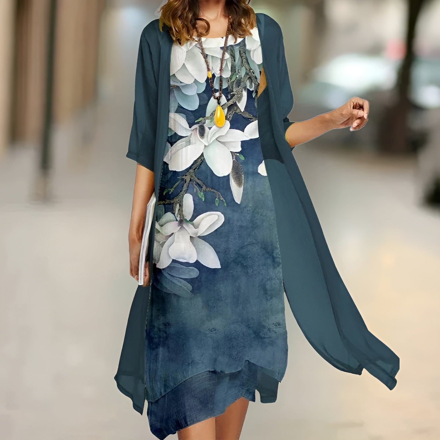 Nova™ | Elegantes Kleid & Cardigan Set