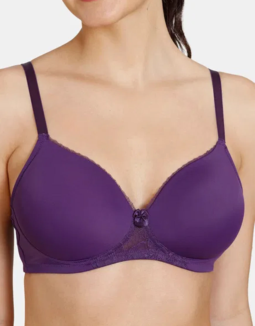 Bügelloser T-Shirt-BH mit Spitzenakzent – Parachute Purple