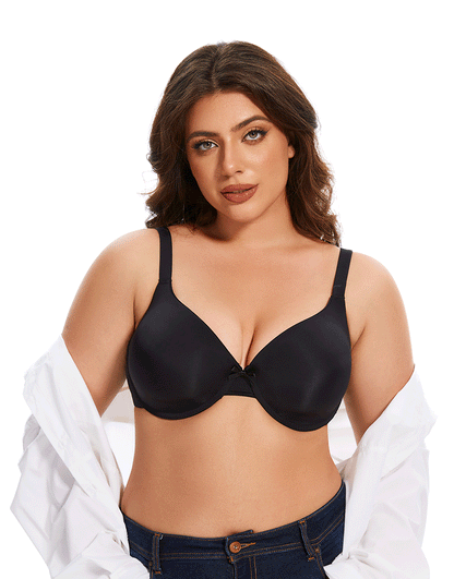 Losha Curvy Leicht gepolsterter T-Shirt BH – Schwarz