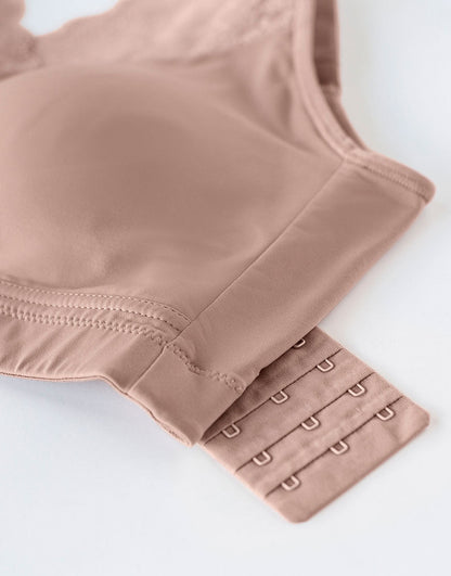 NEU! Prothesen-BH mit Taschen – bügellos, Spitze, herausnehmbare Polster – Teerosa