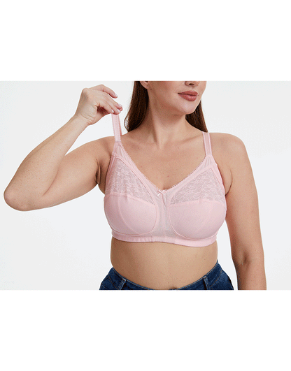 Plus Quattro Support Full-Coverage Wirefree BH mit seitlichen Formungseinsätzen - QUARTZ PINK
