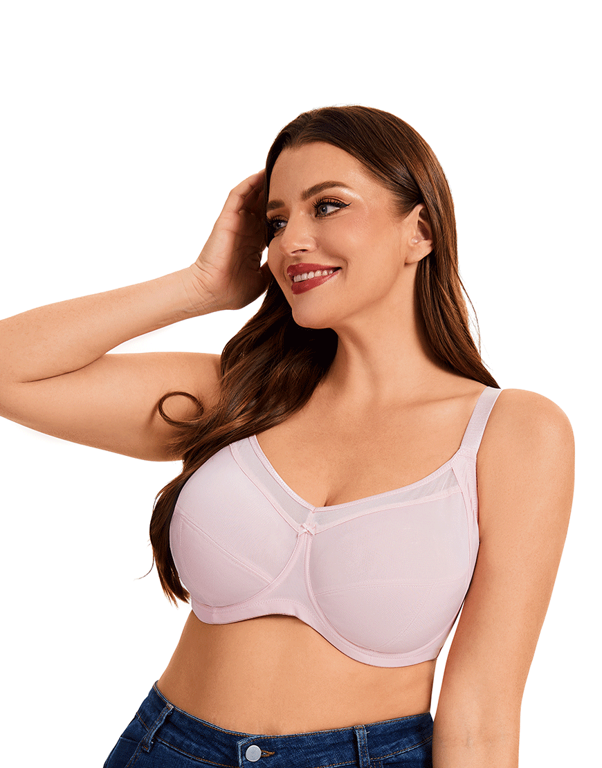 Quattro Plus Support Full-Coverage BH mit Bügel und seitlichen Formungspaneelen – Quartz Pink