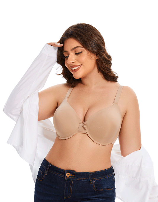 Losha Curvy Leicht gepolsterter T-Shirt BH – Beige