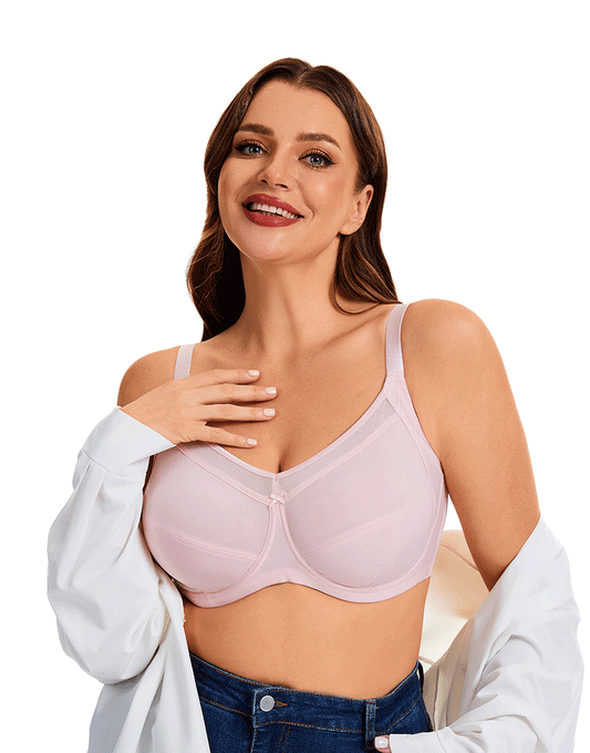 Quattro Plus Support Full-Coverage BH mit Bügel und seitlichen Formungspaneelen – Quartz Pink