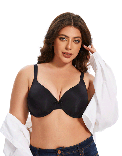 Losha Curvy Leicht gepolsterter T-Shirt BH – Schwarz