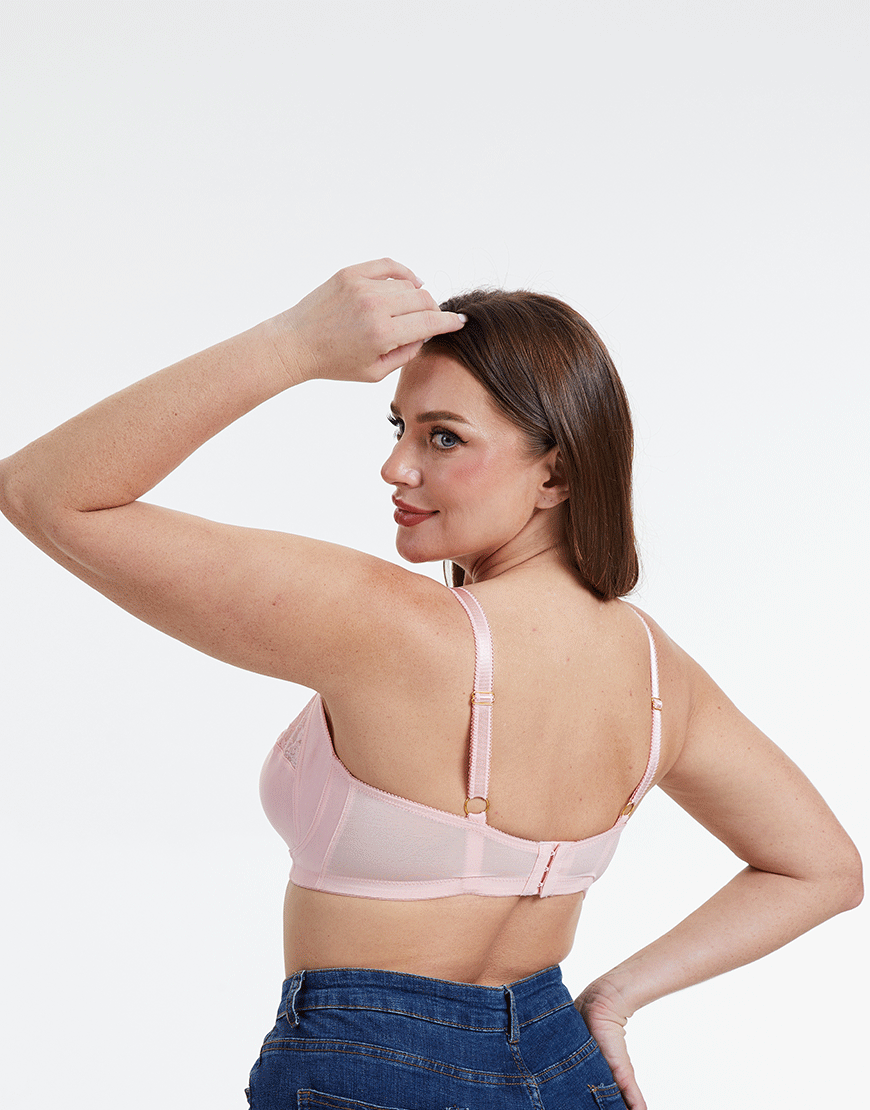 Plus Quattro Support Full-Coverage Wirefree BH mit seitlichen Formungseinsätzen - QUARTZ PINK