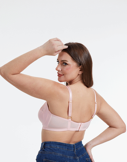 Plus Quattro Support Full-Coverage Wirefree BH mit seitlichen Formungseinsätzen - QUARTZ PINK