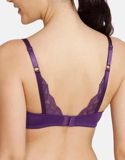 Bügelloser T-Shirt-BH mit Spitzenakzent – Parachute Purple