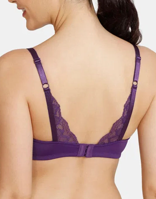 Bügelloser T-Shirt-BH mit Spitzenakzent – Parachute Purple