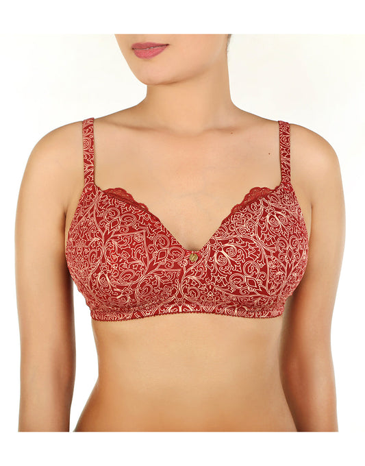 ZEN Serie bügelloser BH mit superweichen, leicht gepolsterten Cups – Merlot