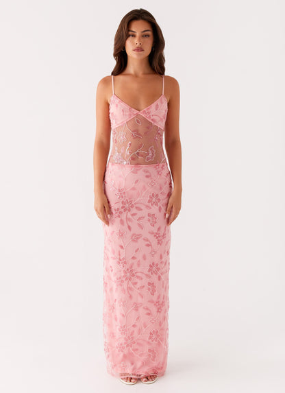 Laura™ | Transparentes Maxikleid mit Blumenmuster