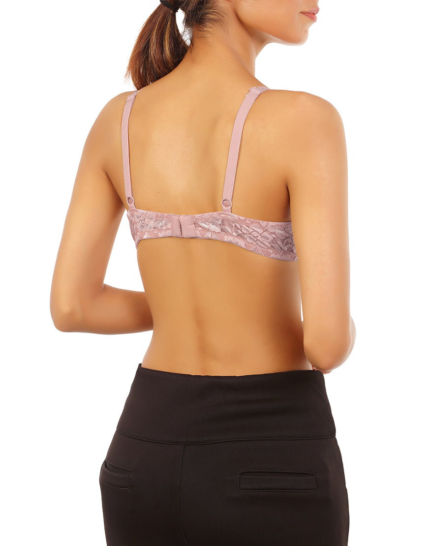 Baumwoll-BH mit Bügel, leicht gepolstert, T-Shirt-Stil – Dawn Pink