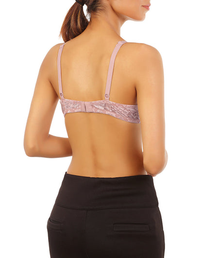 Baumwoll-BH mit Bügel, leicht gepolstert, T-Shirt-Stil – Dawn Pink