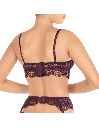 Spitzen-Push-up-BH-Set mit Strapsgürtel – Feige