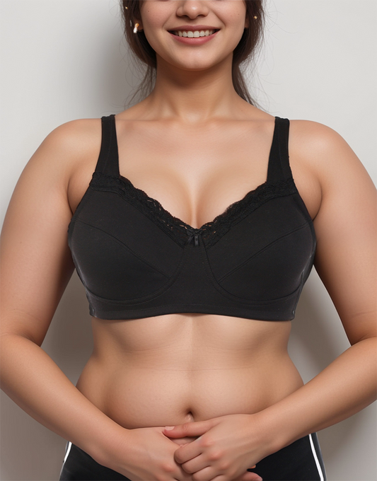 BH mit voller Abdeckung, super Unterstützung, nahtlos geformte Cups, Minimizer – Schwarz