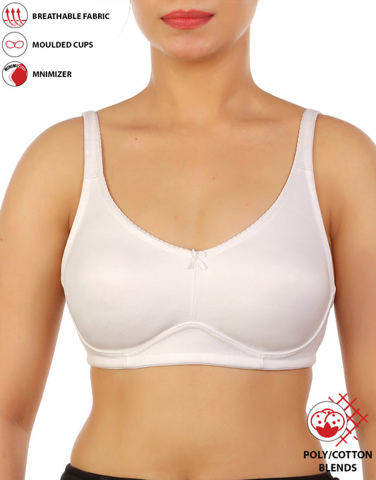 BH mit voller Abdeckung, super Unterstützung, nahtlos geformte Cups, Minimizer – Weiß