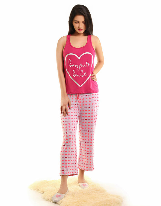 Bonjour Tanktop- und Capri-Set – Vivacious/Lila