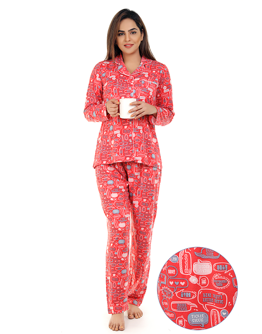Siesta Hemd- und Pyjama-Set mit Pfirsich-Optik – Rosa