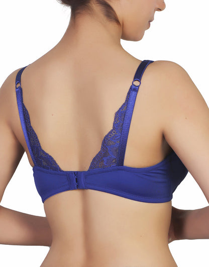Bügelloser T-Shirt-BH mit Spitzenakzent – Blue Depths