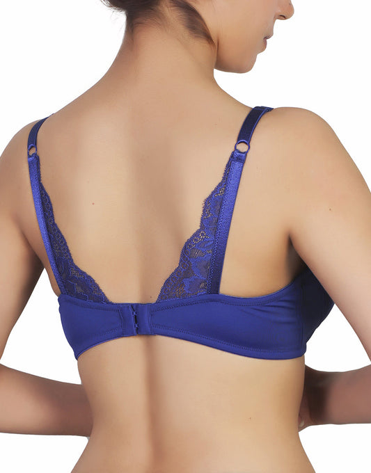 Bügelloser T-Shirt-BH mit Spitzenakzent – Blue Depths