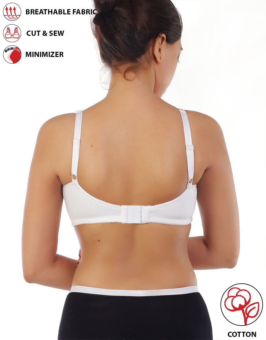 Baumwoll-BH, doppellagig, Sag Lift Minimizer – Weiß