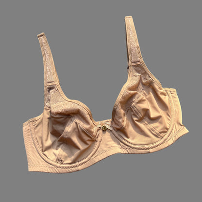 Losha Curvy Doppellagiger Minimizer-Bügel-BH mit Spitzendetail – Beige