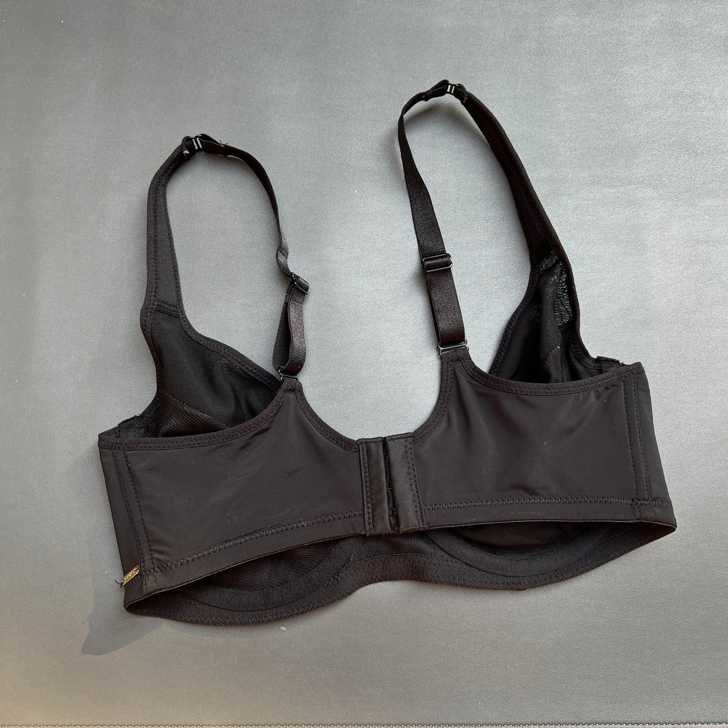Losha Curvy Doppellagiger Minimizer-Bügel-BH mit Spitzendetail – Schwarz