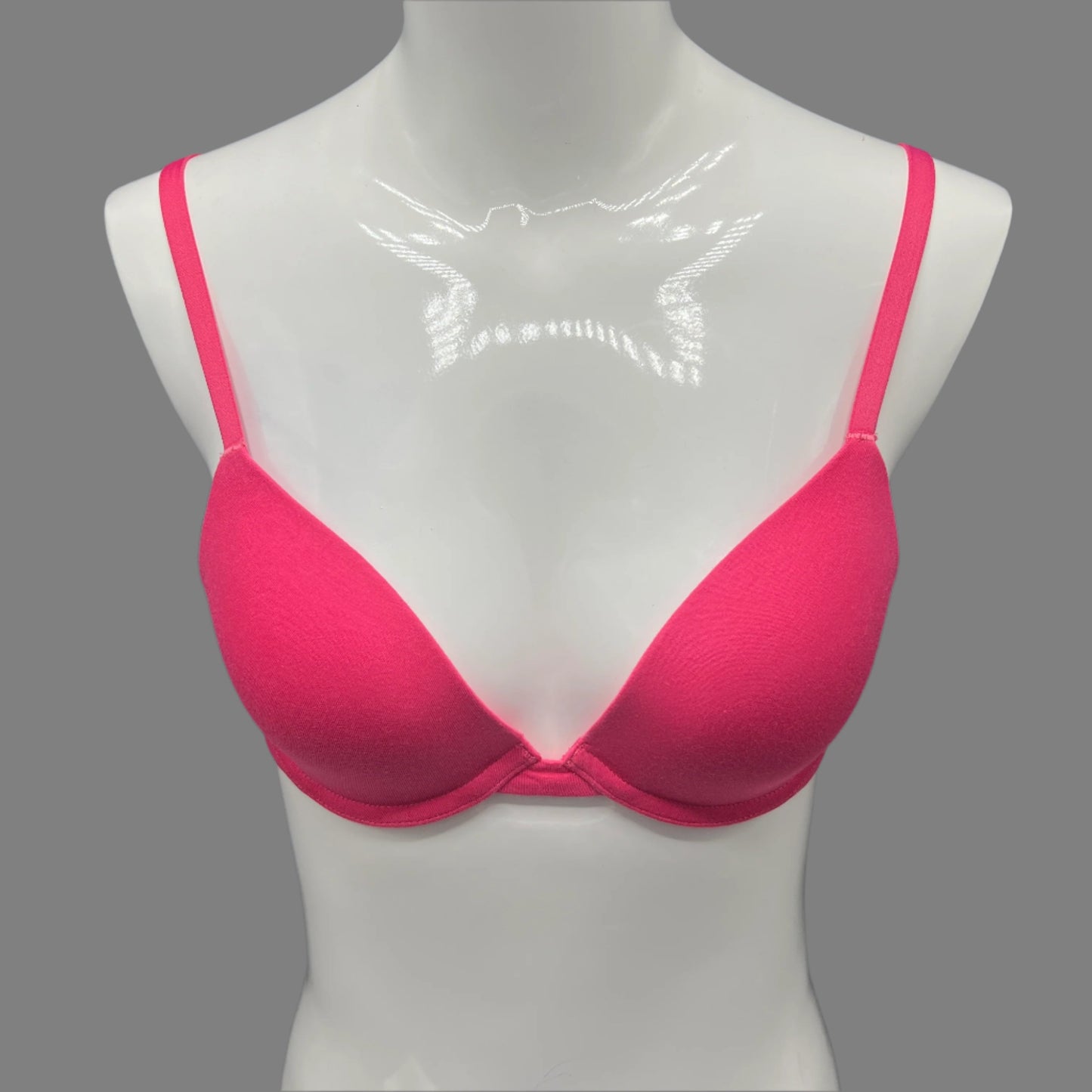 Losha Tiefausgeschnittener Leicht Gepolsterter Bügel-T-Shirt-BH aus Baumwolle – Barbie Pink