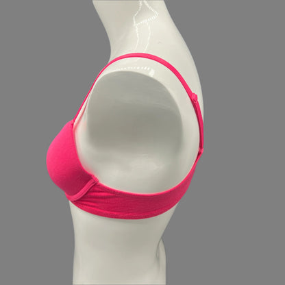 Losha Tiefausgeschnittener Leicht Gepolsterter Bügel-T-Shirt-BH aus Baumwolle – Barbie Pink