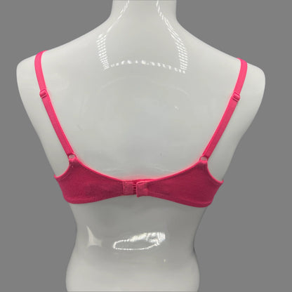 Losha Tiefausgeschnittener Leicht Gepolsterter Bügel-T-Shirt-BH aus Baumwolle – Barbie Pink