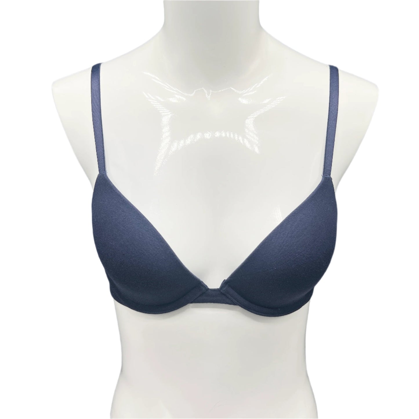 Losha Tiefausgeschnittener Leicht Gepolsterter Bügel-T-Shirt-BH aus Baumwolle – Marineblau