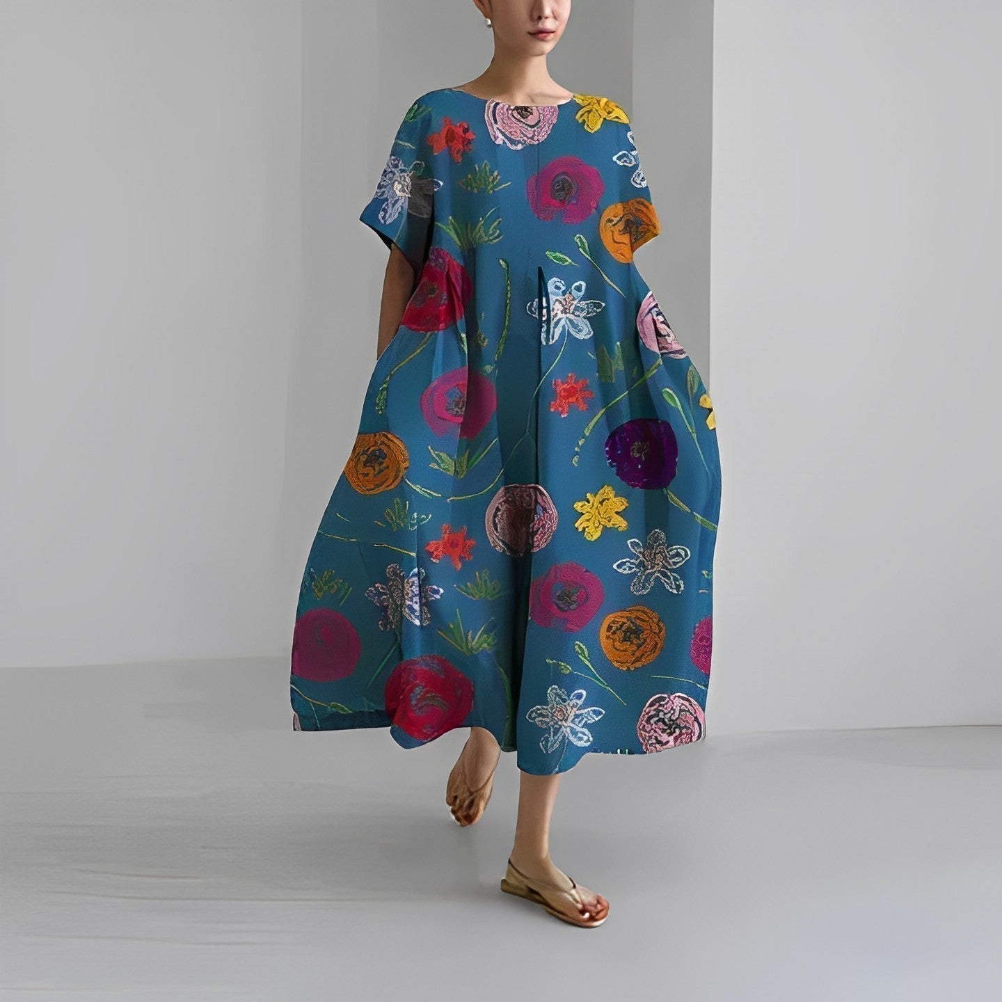 Ceryn™ | Graziöses Kleid mit Blumenmotiv