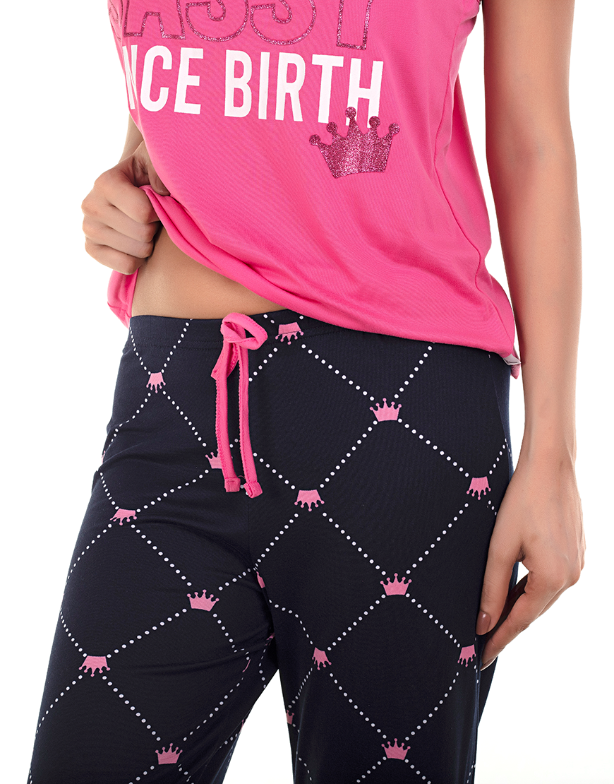 Sassy Since Birth Tanktop- und Capri-Set – Pink Cosmo