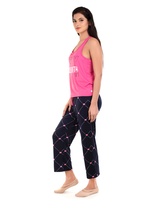Sassy Since Birth Tanktop- und Capri-Set – Pink Cosmo
