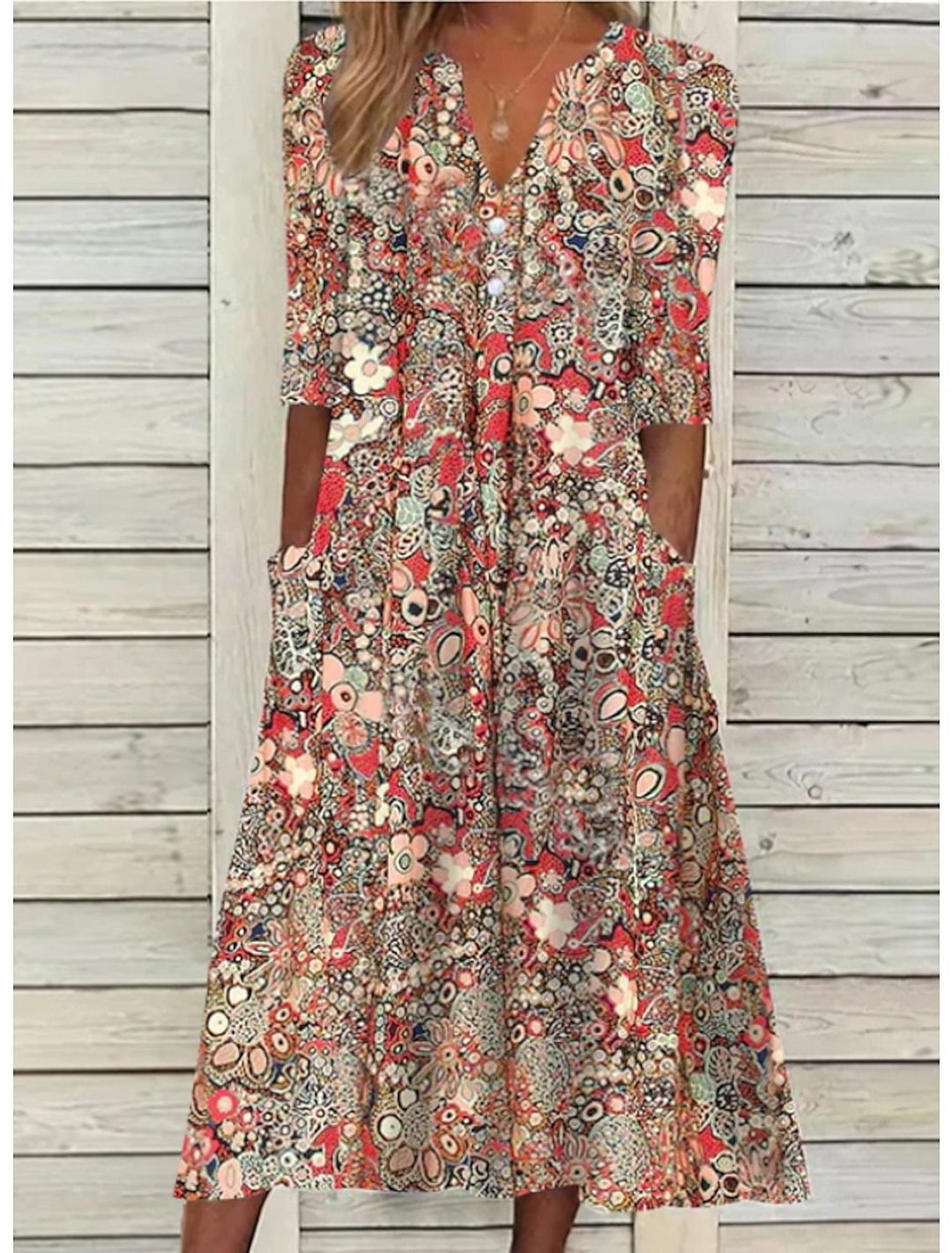 Raziela™ | Fließendes Kleid mit Bauchbedeckung