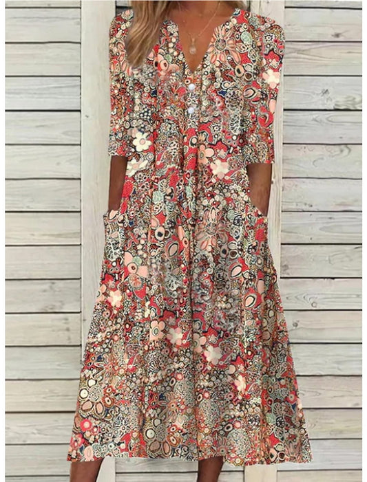 Raziela™ | Fließendes Kleid mit Bauchbedeckung